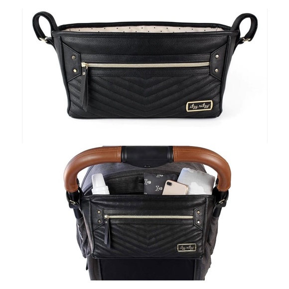 Itzy Ritzy Handbags - Itzy Ritzy Stroller Caddy - Handy Stroller Storage in Jetsetter Black